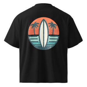 Unisex oversized high neck t-shirt - Surf board - back