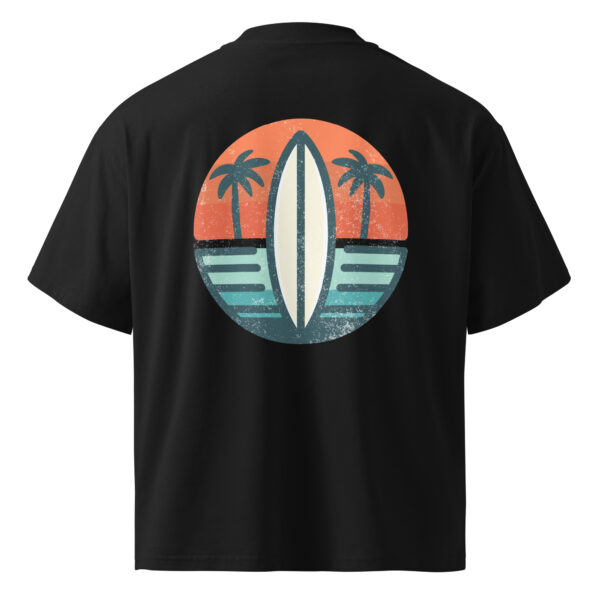 Unisex oversized high neck t-shirt – Surf board – back